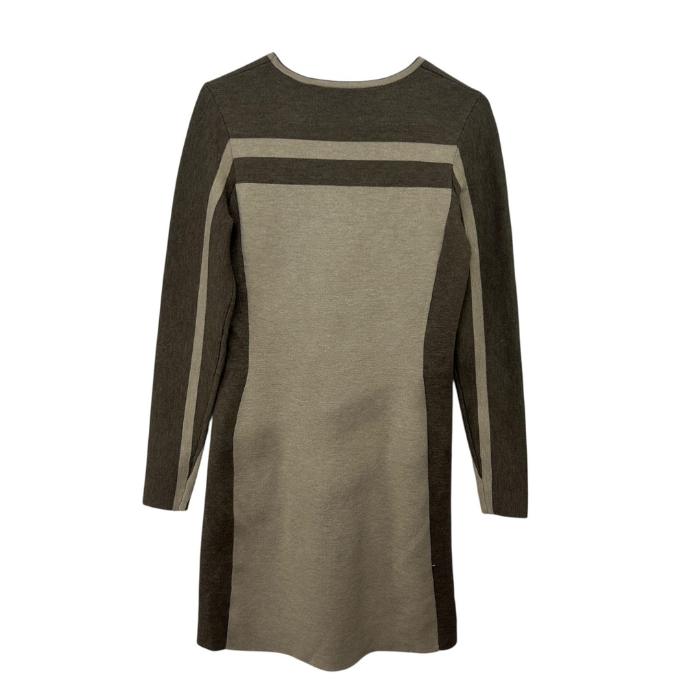 Athleta Fitted Sweater Dress S Wool Blend Neutral Minimalist Colorblock Capsule - Picture 5 of 7